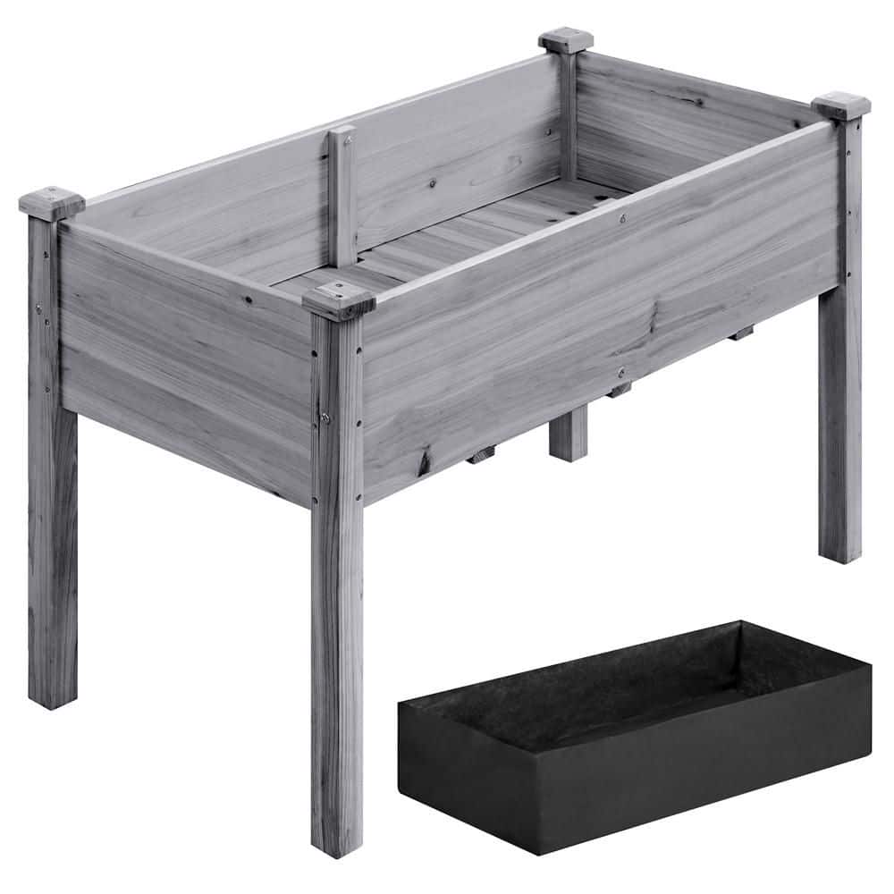 47.5 in. L x 23.5 in. W x 30 in. H Fir Wood Elevated Planter Raised Bed for Backyard price history on PriceWatchPro