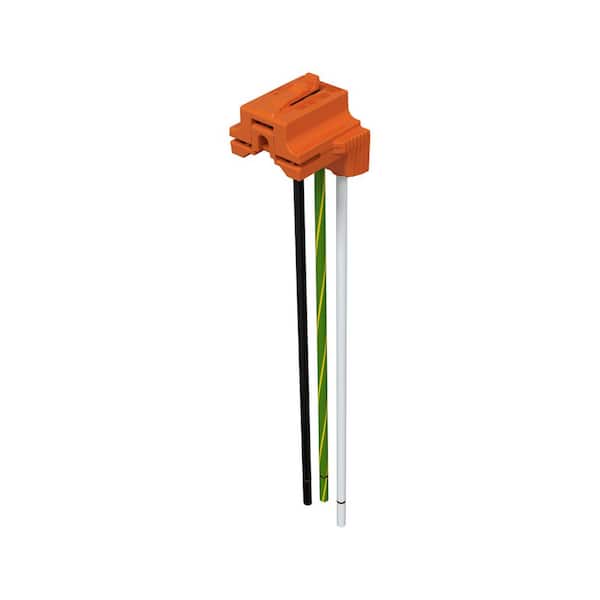 PlugTail 90° Angle Orange Pigtail Connector for Receptacles, 6 in. Wire Length Stranded XHHW-2