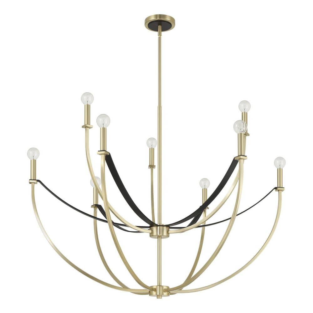 Sussex 40-inch 9-Light Champagne Gold and Black Faux Leather Chandelier price history on PriceWatchPro