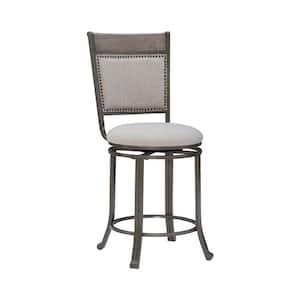 Franklin Rustic Umber and Pewter Swivel 24 in. Counter Stool