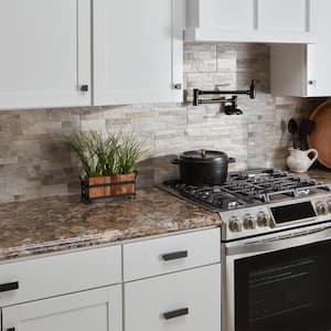 6 ft. Straight Laminate Countertop Kit Included in Winter Carnival Granite with Full Wrap Ogee Edge