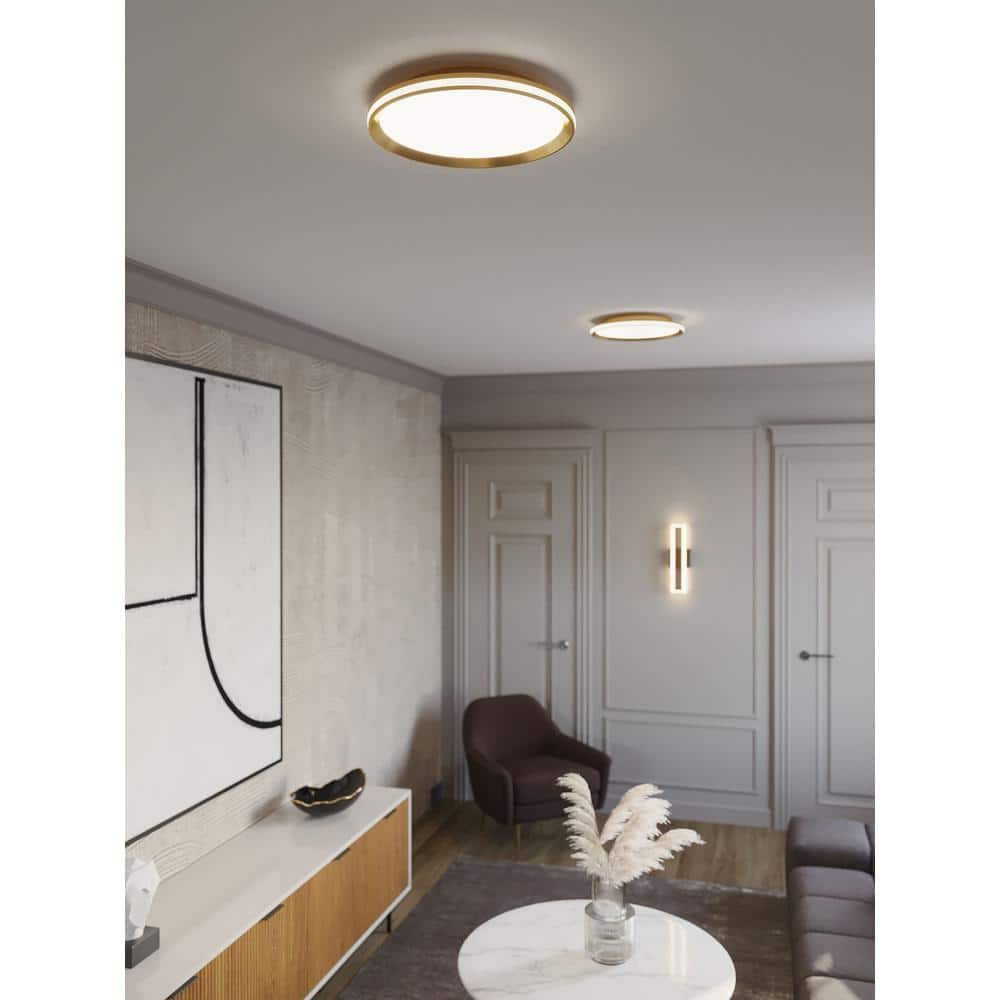 Sona 16'' Satin Brass LED Flush Mount Light