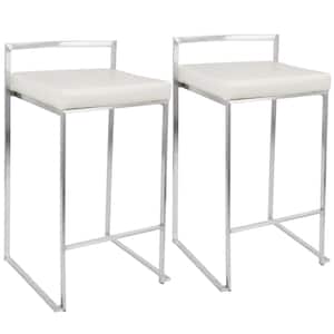 Fuji White Stackable Counter Stool (Set of 2)