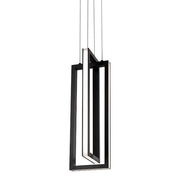 Cole 24-Watt Integrated LED Black Pendant with Acrylic Shade