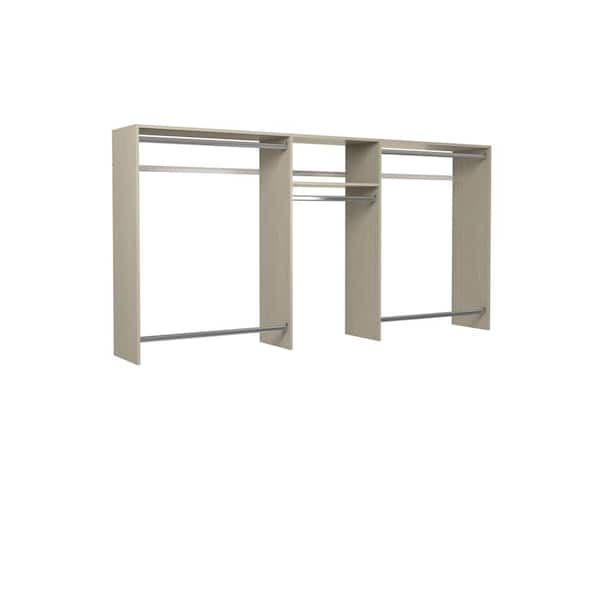 Closet Evolution Basic Hanging 60 in. W - 96 in. W Rustic Grey Wood Closet System