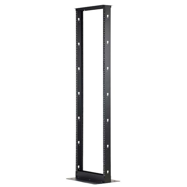 2‑Post Structured Media Enclosure 20 in. Width – Compact 2U, Hinged and Reversible Wall Mount, 300kg Load, Open Black