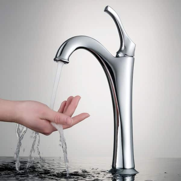 KRAUS Arlo Single Handle Vessel Sink Faucet with Pop Up Drain in