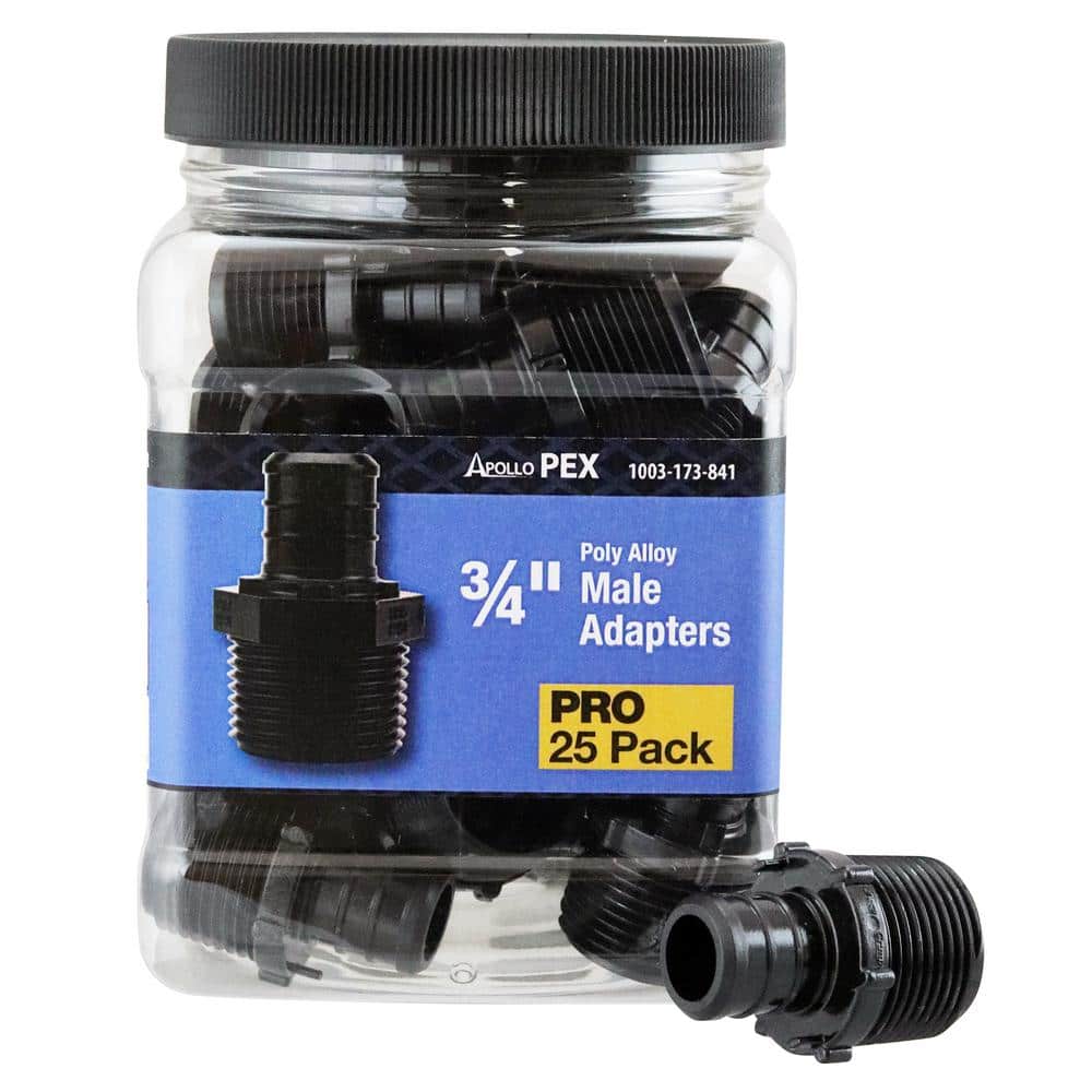 Apollo PXPAM3425JR 0.75 in. Polyalloy Pex Adapter - Pack of 25