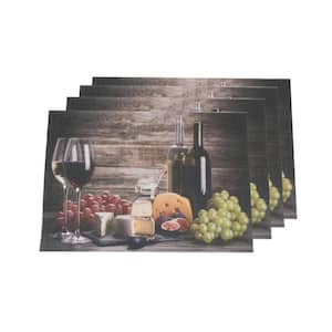 Wine and Grapes Multi-Color Textilene Placemat (Set of 4)