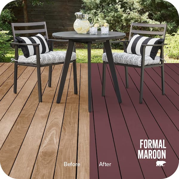 5 gal. #PPU1-14 Formal Maroon Solid Color Waterproofing Exterior Wood Stain