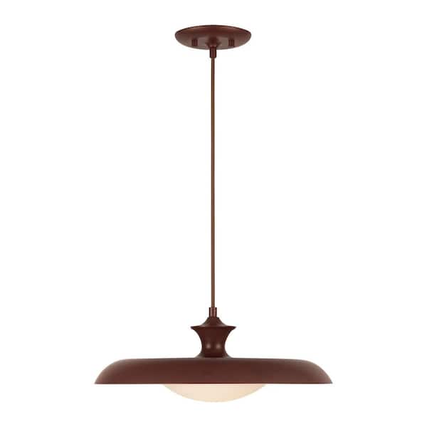 Minori 15-in 1 Light 60-Watt Burgundy Pendant Light