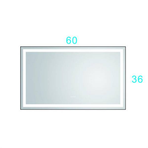 36 in. W x 60 in. H Aluminium LED Light Mirror Frame in Matte Black (1-Pack)