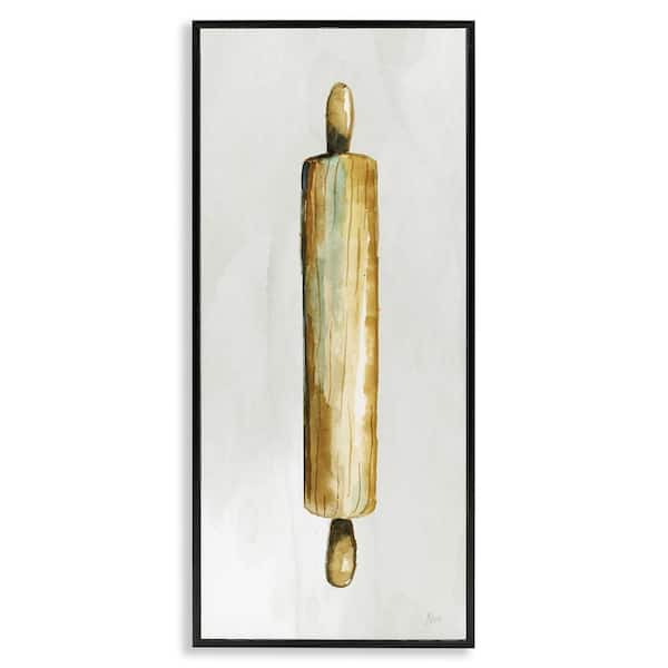 Stupell Industries Rustic Rolling Pin by Nan Black Framed Food Giclee Art Print 30 in. x 13 in.