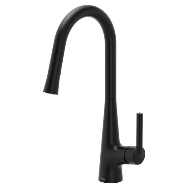 Ronan Matte Black 17.08 in. H Pull Down Sprayer Kitchen Faucet with Swivel Control