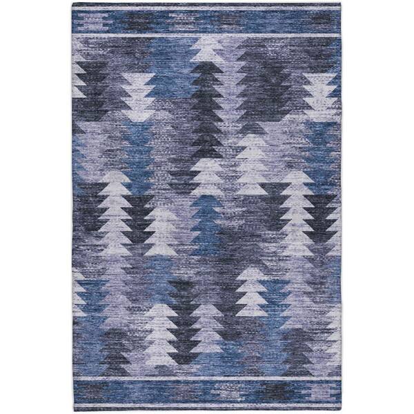 Dream Shag Premium Machine Washable Abstract ADS798 Blue 10 ft. x 14 ft. Area Rug