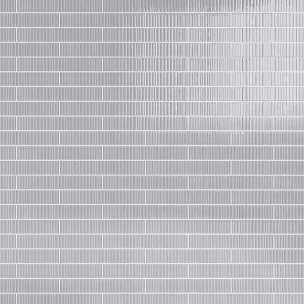 MOLOVO Nova Smoke Gray Decor 1.97 in. x 11.81 in. Polished Ceramic Subway Tile Sample