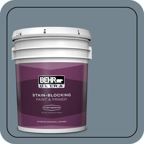 BEHR ULTRA 5 gal. #N480-5 Adirondack Blue Extra Durable Eggshell Enamel Interior Paint & Primer