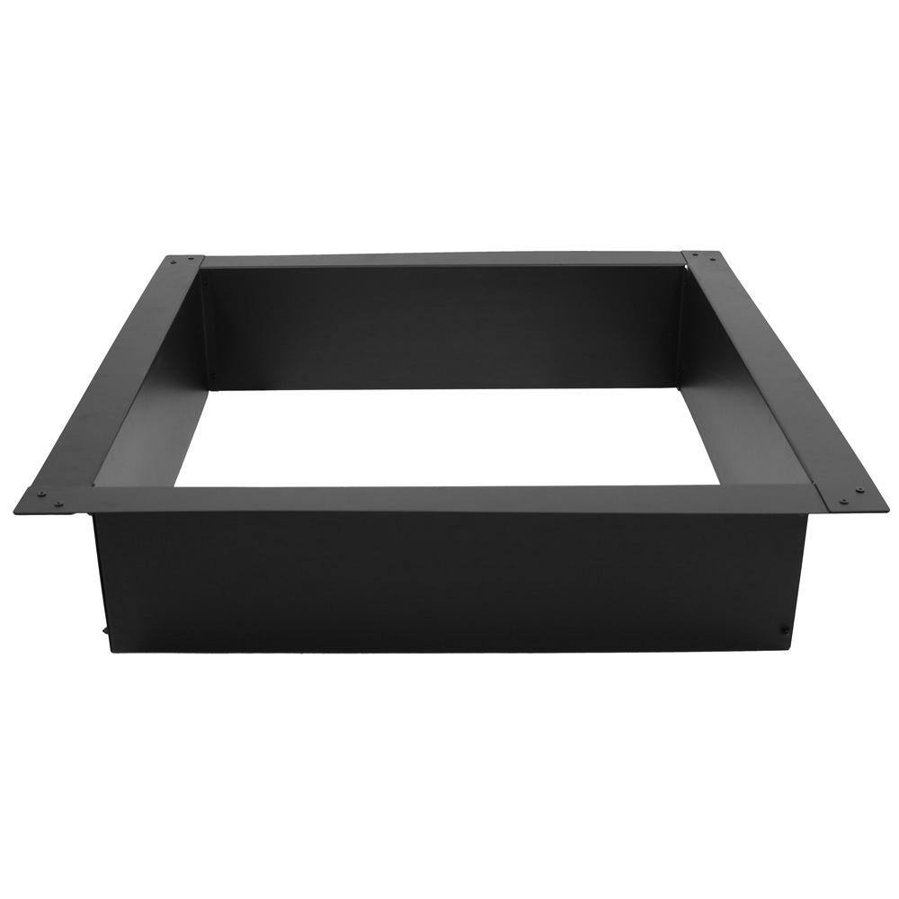 Heavy-Duty Black Steel Square Fire Pit Ring Insert, 42"