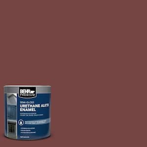 1 qt. #S130-7 Cherry Cola Semi-Gloss Enamel Urethane Alkyd Interior/Exterior Paint