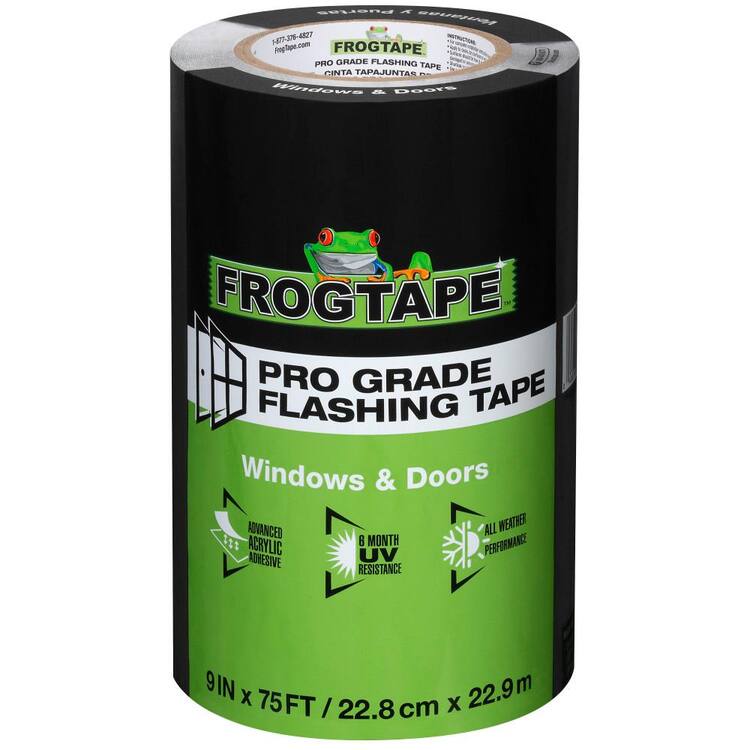 FrogTape Pro Grade 9 in. W X 75 ft. L Tape Flashing Tape Black