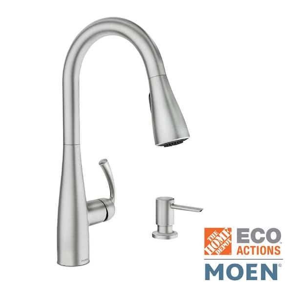 MOEN Essie Single-Handle Pull-Down Sprayer Kitchen Faucet with Reflex and Power Clean in Spot Resist Stainless