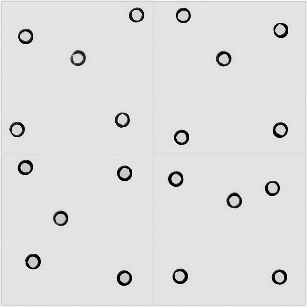 Kenzo 8" x 8" White and Black Porcelain Patterned Tile