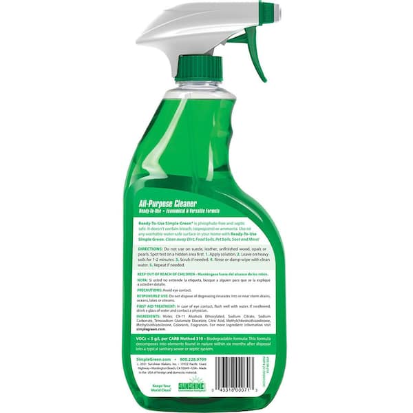 Simple Green 32 oz. Ready-To-Use All-Purpose Cleaner (Case of 12)  2510001204032 - The Home Depot