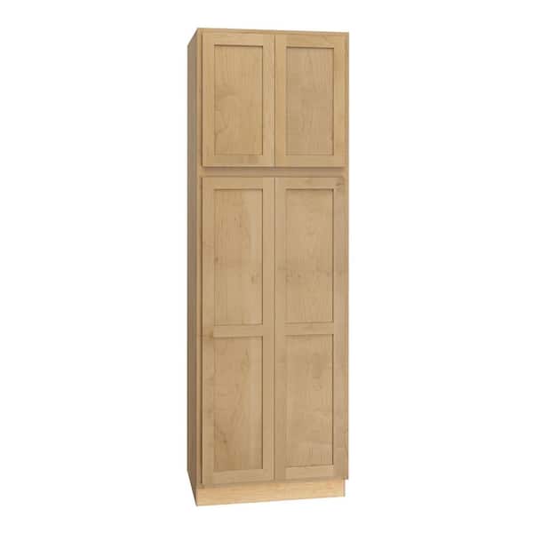 Quick Ship Cottage 30 in. W x 24 in. D x 93 in. H Assembled Plywood Pantry Kitchen Cabinet in Canopy Partial Overlay