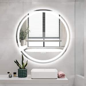 36 in. W x 36 in. H Round Frameless Anti-Fog Dimmable 3CCT LED Light Modern Wall Bathroom Vanity Mirror