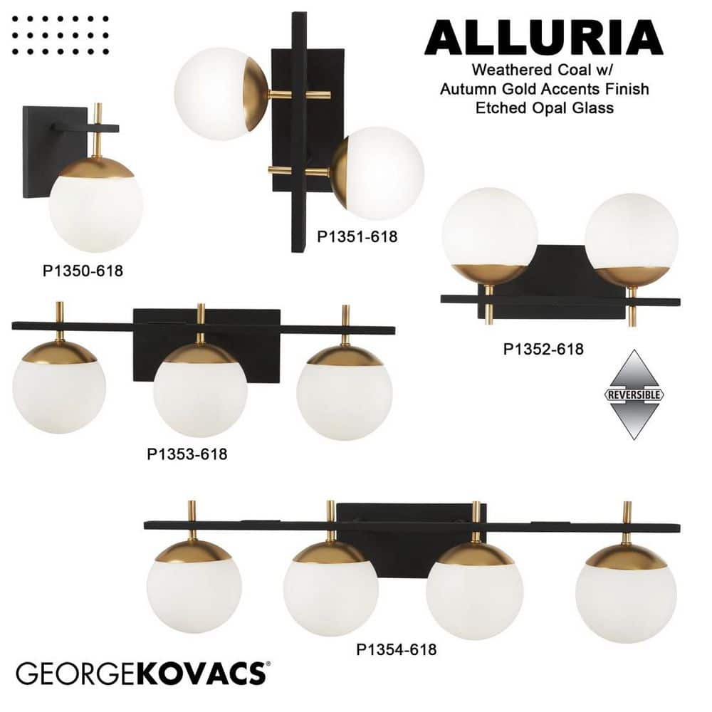 Autumn Gold & Weathered Black 3-Light Vanity with Etched Opal Shades