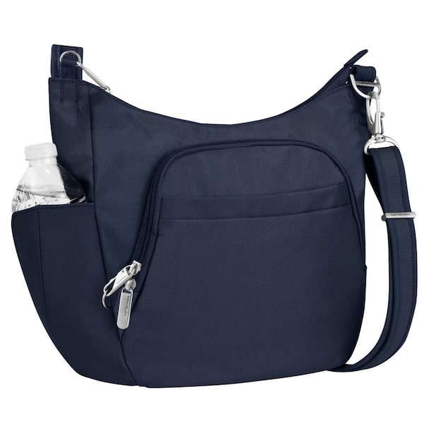 Anti-Theft Midnight Poly Crossbody Bucket Tote Bag
