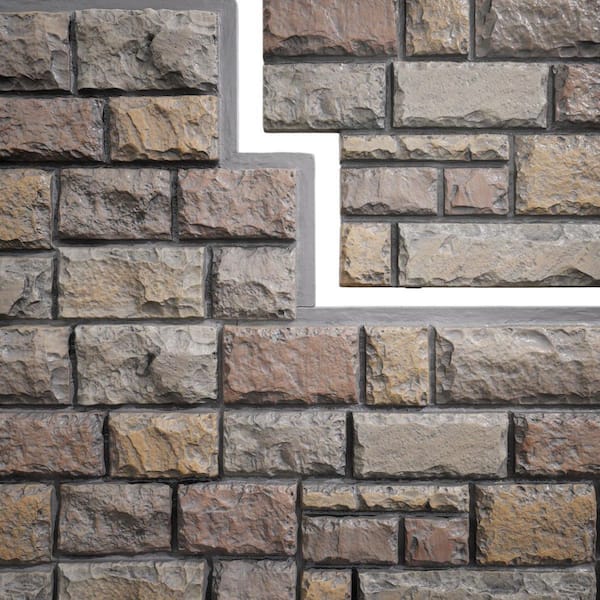 EverStone Regal Faux Stone Panel, 47 3/4"W x 24 3/4"H x 1 3/4"D, Grand Canyon Color