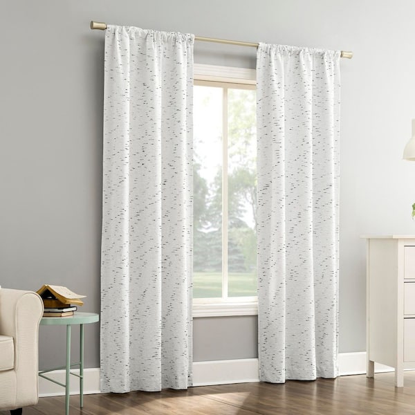 Sun Zero Sylo White Polyester 40 in. W x 63 in. L Rod Pocket 100% Blackout Curtain (Single Panel)
