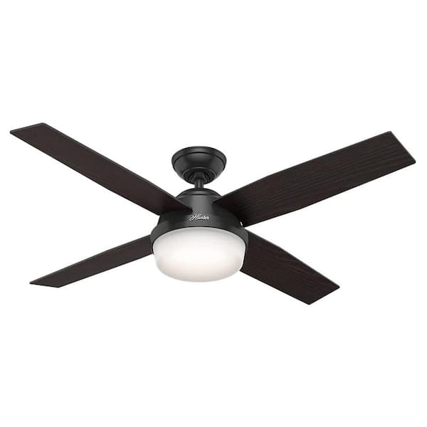 Hunter Dempsey 52 in. LED Indoor/Outdoor Matte Black Ceiling Fan with Light and Remote