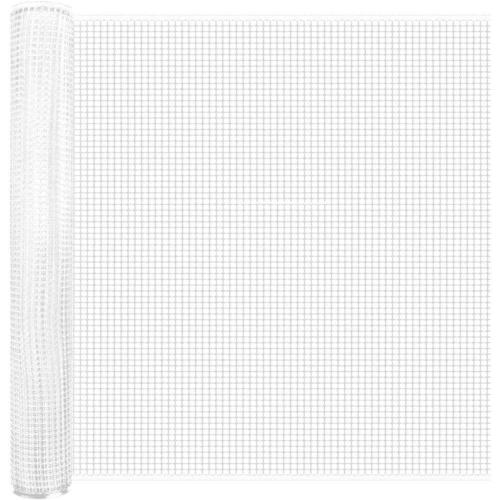 White Heavy-Duty Plastic Garden Mesh Fence, 2 ft x 15 ft