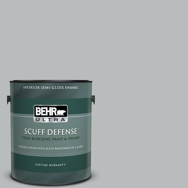 BEHR ULTRA 1 gal. #PPU18-05 French Silver Extra Durable Semi-Gloss Enamel Interior Paint & Primer
