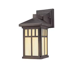 Burnham 1-Light Oil Rubbed Bronze Outdoor Wall-Mount Lantern Sconce