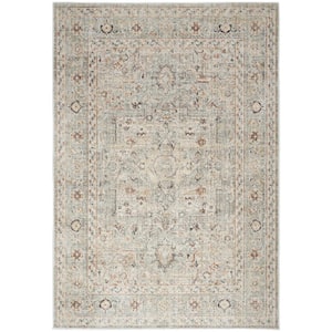 Oushak Home Light Grey 4 ft. x 6 ft. Floral Traditional Area Rug