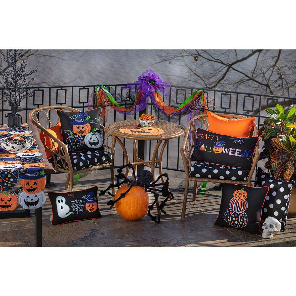 18.5" Orange Polyester Indoor/Outdoor Square Throw Pillows Set