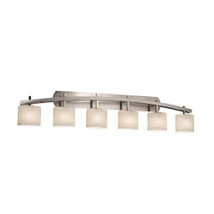 Fusion Archway 6-Light Brushed Nickel Bath Light with Opal Shade