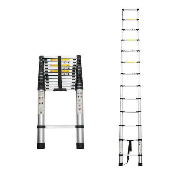 12.5 ft. Aluminum Portable Extension Ladder with 300 lb. Load Capacity Type IA Duty Rating