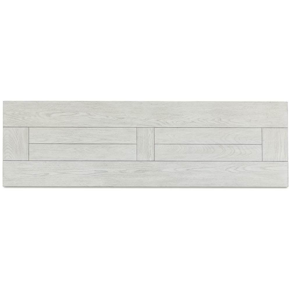White Rectangular Traditional Wood Sofa Table with Storage