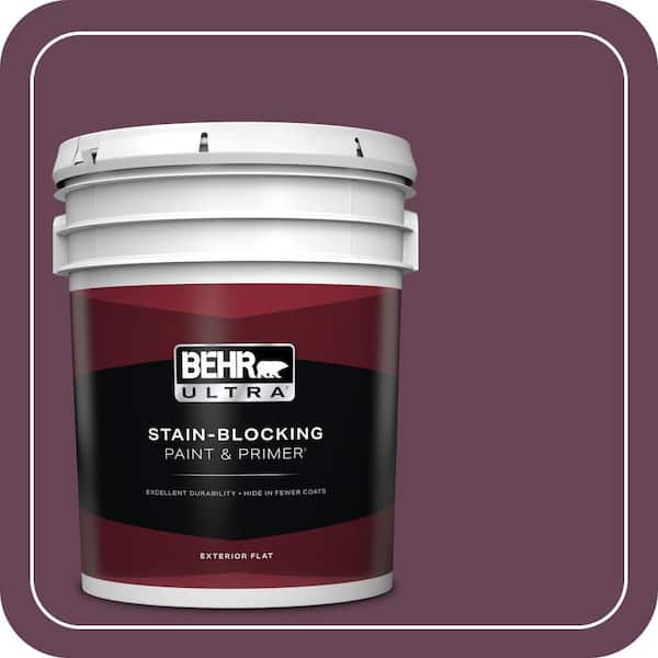 BEHR ULTRA 5 gal. #ICC-111 Plum Harvest Flat Exterior Paint & Primer