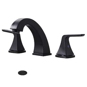 8 in. Widespread 2-Handle Bathroom Faucet with Pop-Up Assembly in Matte Black