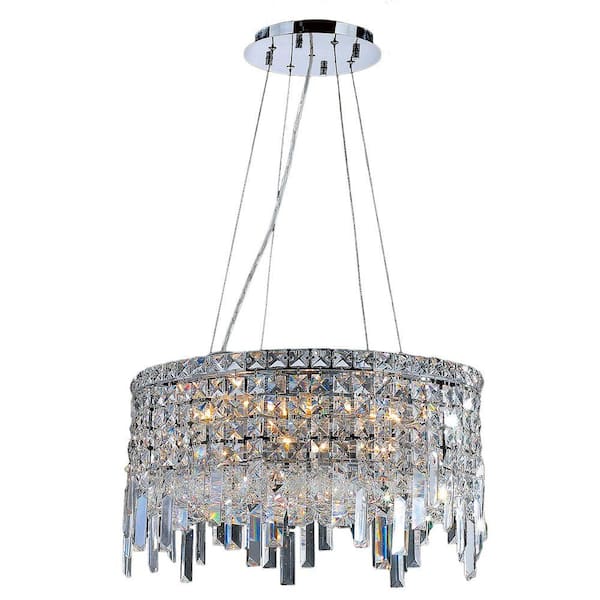 Worldwide Lighting Cascade Collection 12-Light Polished Chrome and Crystal Chandelier