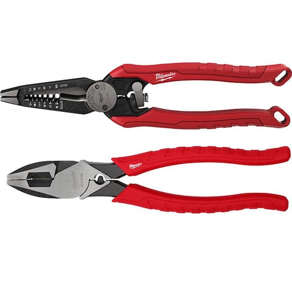 Milwaukee 9 in. 7-in-1 Combination Wire Stripper Cutting Pliers with Lineman's Pliers