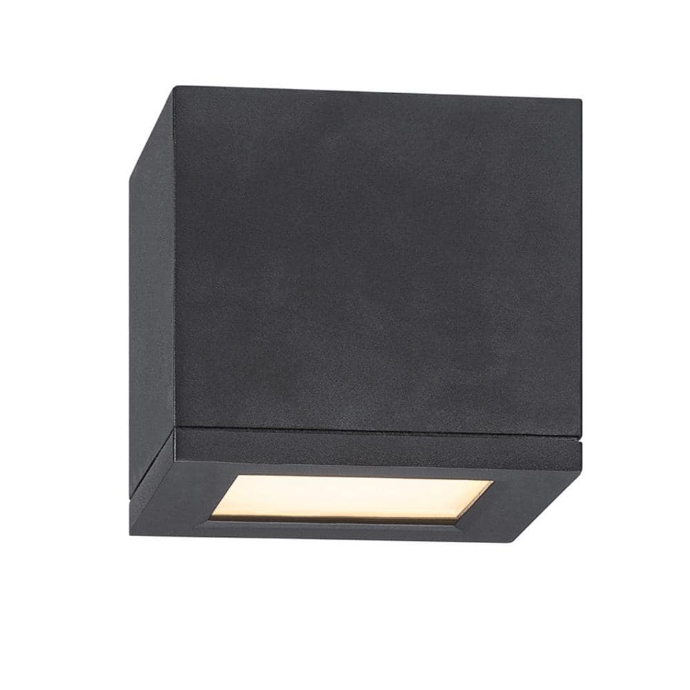 Rubix 5" Square Black Aluminum LED Flush Mount - Energy Star Rated