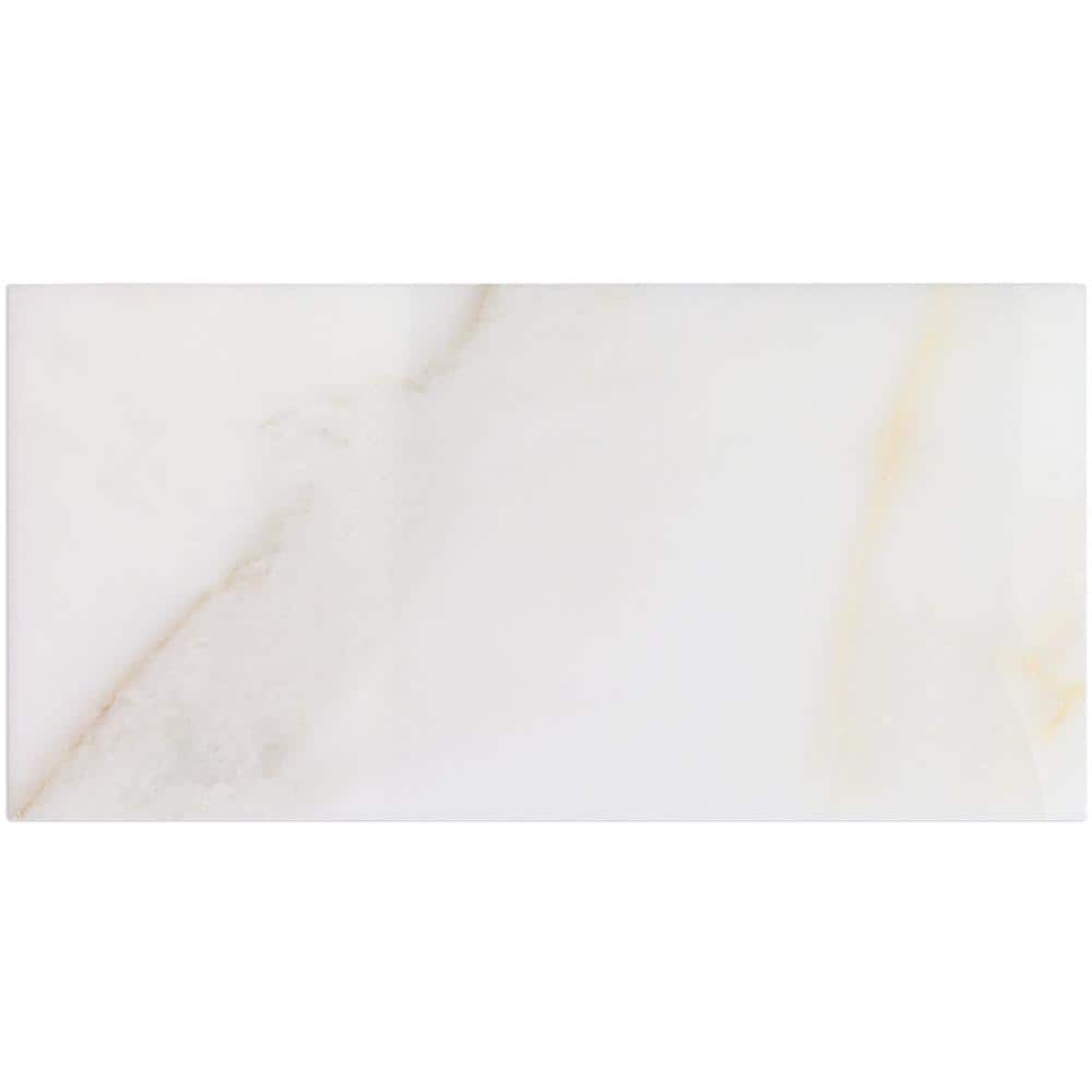 Calacatta 6" x 12" Glossy Marble Look Subway Tile
