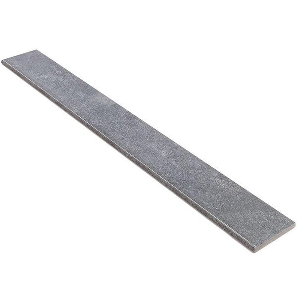 Malaga Dark Gray 3 in. x 24 in. Honed Porcelain Wall Bullnose Tile