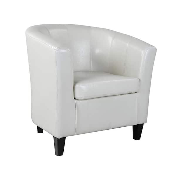 cream leather bucket chair